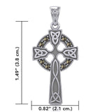 Celtic Cross Silver Pendant with Marcasite TPD5346 - Jewelry