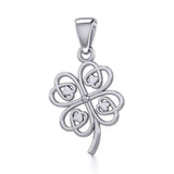 Lucky Four Leaf Clover Silver Pendant TPD5352