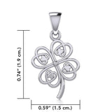 Lucky Four Leaf Clover Silver Pendant TPD5352 - Jewelry