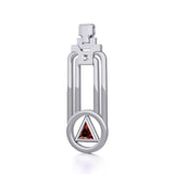 Modern Geometric Recovery Silver Pendant with Gemstone TPD5356 - Jewelry