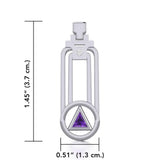 Modern Geometric Recovery Silver Pendant with Gemstone TPD5356 - Jewelry