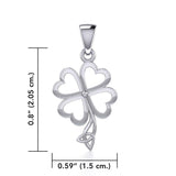 Four Leaf Clover with Trinity Knot Silver Pendant TPD5357 - Jewelry