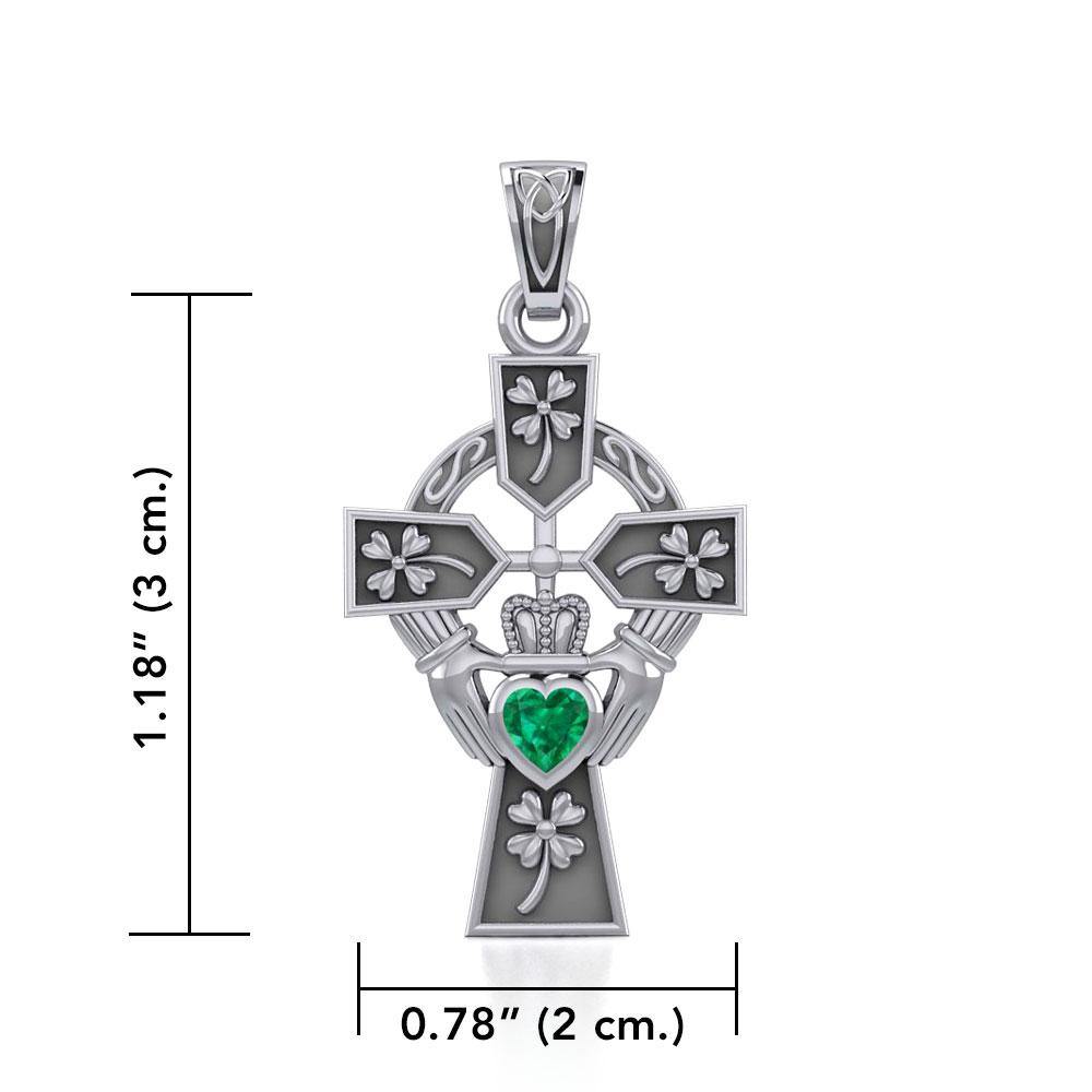 Irish Claddagh Cross Cremation Pendant