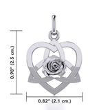 Trinity in Heart with Rose Silver Pendant TPD5360 - Jewelry