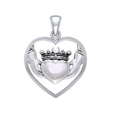 Cari Buziak Claddagh in Heart Silver Pendant TPD5367 - Jewelry