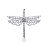 The Celtic Dragonfly with Triskele Silver Pendant TPD5385