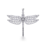 The Celtic Dragonfly with Trinity Knot Silver Pendant TPD5386