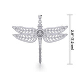 The Celtic Dragonfly with Trinity Knot Silver Pendant TPD5386 - Jewelry