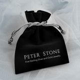 A Glimpse of the Double Crescent Moon Beginning Silver Pendant with Gems TPD5390 - Jewelry