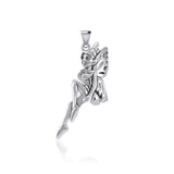 Enchanted Sitting Fairy Silver Pendant TPD5396