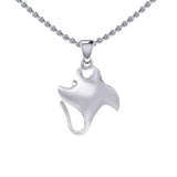 Small Manta Ray Silver Pendant TPD5399 - Jewelry