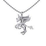 Enchanted Sterling Silver Mythical Unicorn Pendant TPD5400 - Jewelry