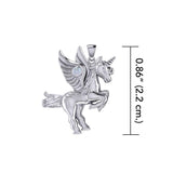 Mythical Unicorn Silver Pendant with Gemstone TPD5401 - Jewelry