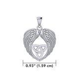 Feel the Tranquil in Angels Wings Silver Pendant with Trinity Knot TPD5456 - Jewelry