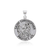 Saint Christoper Silver Pendant (Large 25 mm.) TPD5466 - Jewelry