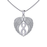 Feel the Tranquil in Angels Wings Silver Pendant with Infinity TPD5479 - Jewelry