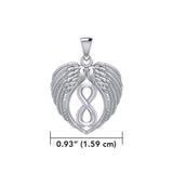 Feel the Tranquil in Angels Wings Silver Pendant with Infinity TPD5479 - Jewelry