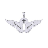 Guardian Angel Wings Silver Pendant with Taurus Zodiac Sign TPD5516 - Jewelry