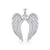 Guardian Angel Wings Silver Pendant with Cancer Zodiac Sign TPD5518 - Jewelry