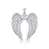Guardian Angel Wings Silver Pendant with Cancer Zodiac Sign TPD5518