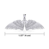 Guardian Angel Wings Silver Pendant with Libra Zodiac Sign TPD5521 - Jewelry