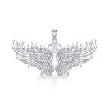 Guardian Angel Wings Silver Pendant with Scorpio Zodiac Sign TPD5522