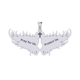 Guardian Angel Wings Silver Pendant with Scorpio Zodiac Sign TPD5522 - Jewelry