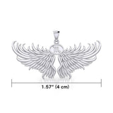 Guardian Angel Wings Silver Pendant with Scorpio Zodiac Sign TPD5522 - Jewelry