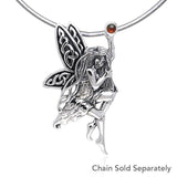 Fairy Holding Gem Silver Pendant TPD554 - Jewelry