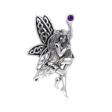 Fairy Holding Gem Silver Pendant TPD554 - Jewelry