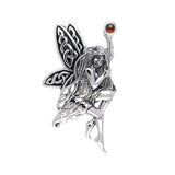 Fairy Holding Gem Silver Pendant TPD554