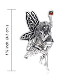 Fairy Holding Gem Silver Pendant TPD554 - Jewelry
