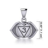 Ajna Third Eye Chakra Sterling Silver Pendant TPD5627 - Jewelry