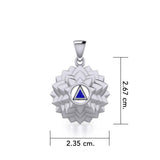 Crown Chakra with Recovery Stone Symbols Silver Pendant TPD5631 - Jewelry