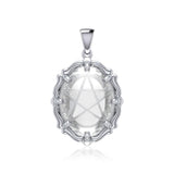 Five-Pointed Star Sterling Silver Pendant with Natural Clear Quartz TPD5632