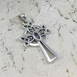 Sterling Silver Celtic Cross Pendant with Marquise Gemstone TPD5639 - Jewelry