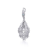 Celtic Peacock Tail Silver Pendant with Gemstone TPD5640 - Jewelry