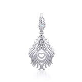 Celtic Peacock Tail Silver Pendant with Gemstone TPD5640 - Jewelry