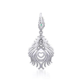 Celtic Peacock Tail Silver Pendant with Gemstone TPD5640 - Jewelry