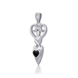 Goddess with Heart Gemstone Silver Pendant TPD5657 - Jewelry