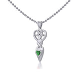 Goddess with Heart Gemstone Silver Pendant TPD5657 - Jewelry