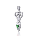 Goddess with Heart Gemstone Silver Pendant TPD5657 - Jewelry