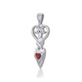 Goddess with Heart Gemstone Silver Pendant TPD5657 - Jewelry