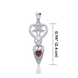 Goddess with Heart Gemstone Silver Pendant TPD5657 - Jewelry