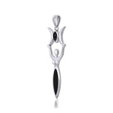 Triple Goddess with Marquise Gemstone Silver Pendant TPD5659 - Jewelry