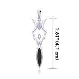 Triple Goddess with Marquise Gemstone Silver Pendant TPD5659 - Jewelry