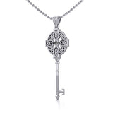 Celtic Cross Spiritual Enchantment Key Silver Pendant TPD5674 - Jewelry