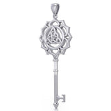 Celtic Triquetra Spiritual Enchantment Key Silver Pendant TPD5676 - Jewelry