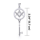 Masonic Compass Square Spiritual Enchantment Key Silver Pendant TPD5683 - Jewelry