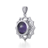 Chakra Silver Pendant with Large Stone TPD5687 - Jewelry